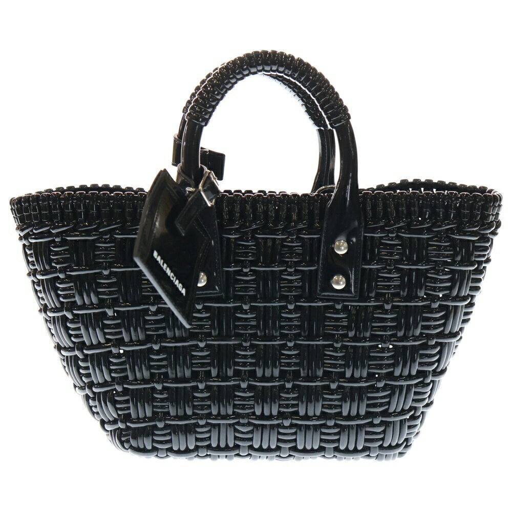 BALENCIAGA Bistro XS Handbag Tote Bag Black Enamel